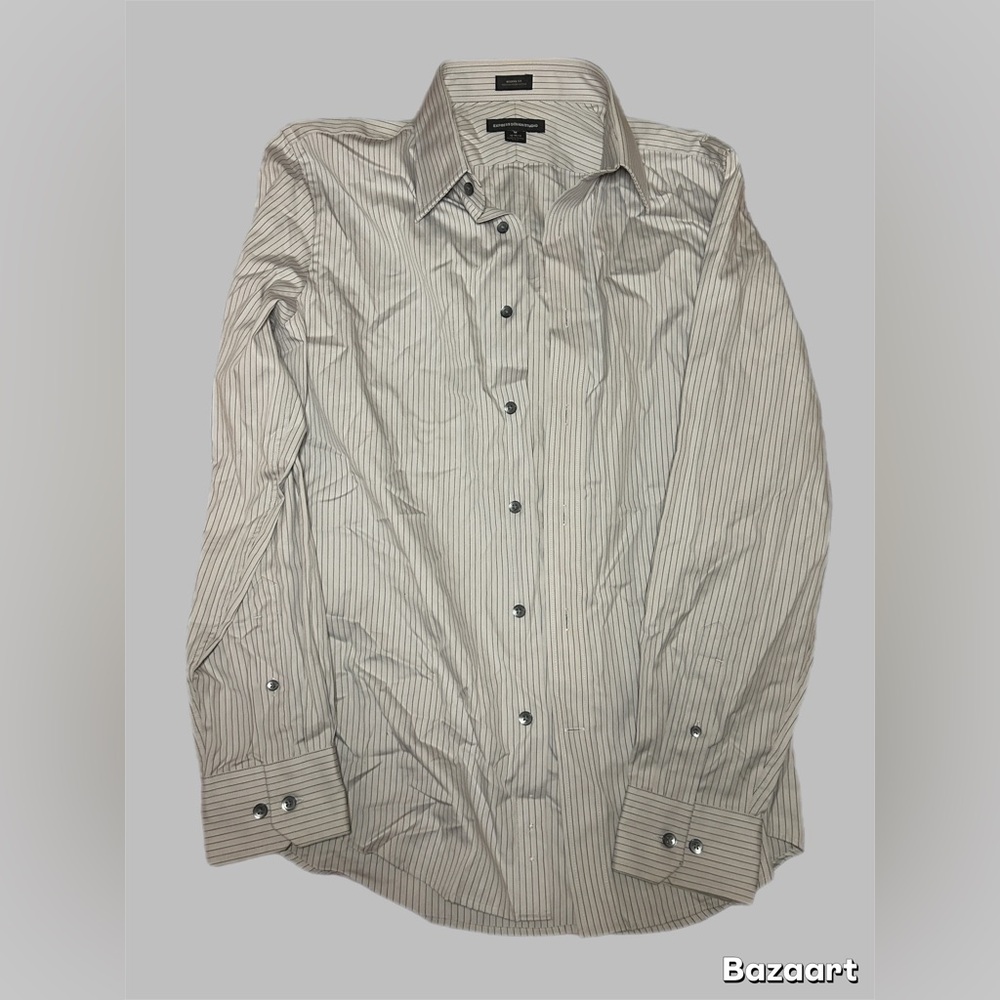 Express Men's Striped Shirt - Black and Gray